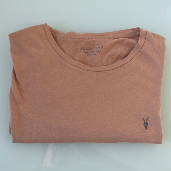 AllSaints Brace Tonic Slim Fit Cotton T-Shirt | Size: Large, Color: CORD BROWN - Picture 6 of 8